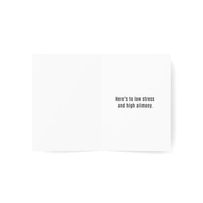 High Alimony and Low Stress Divorce Card