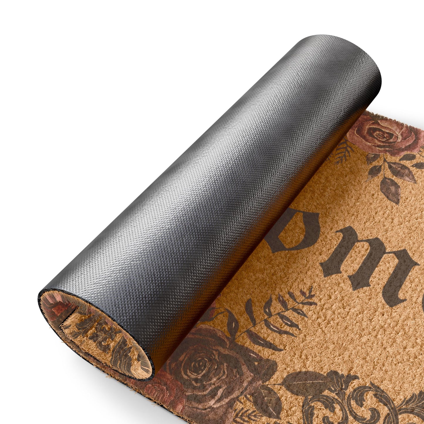 Dark Rose Gothic Floral Doormat