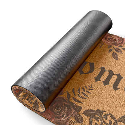 Dark Rose Gothic Floral Doormat