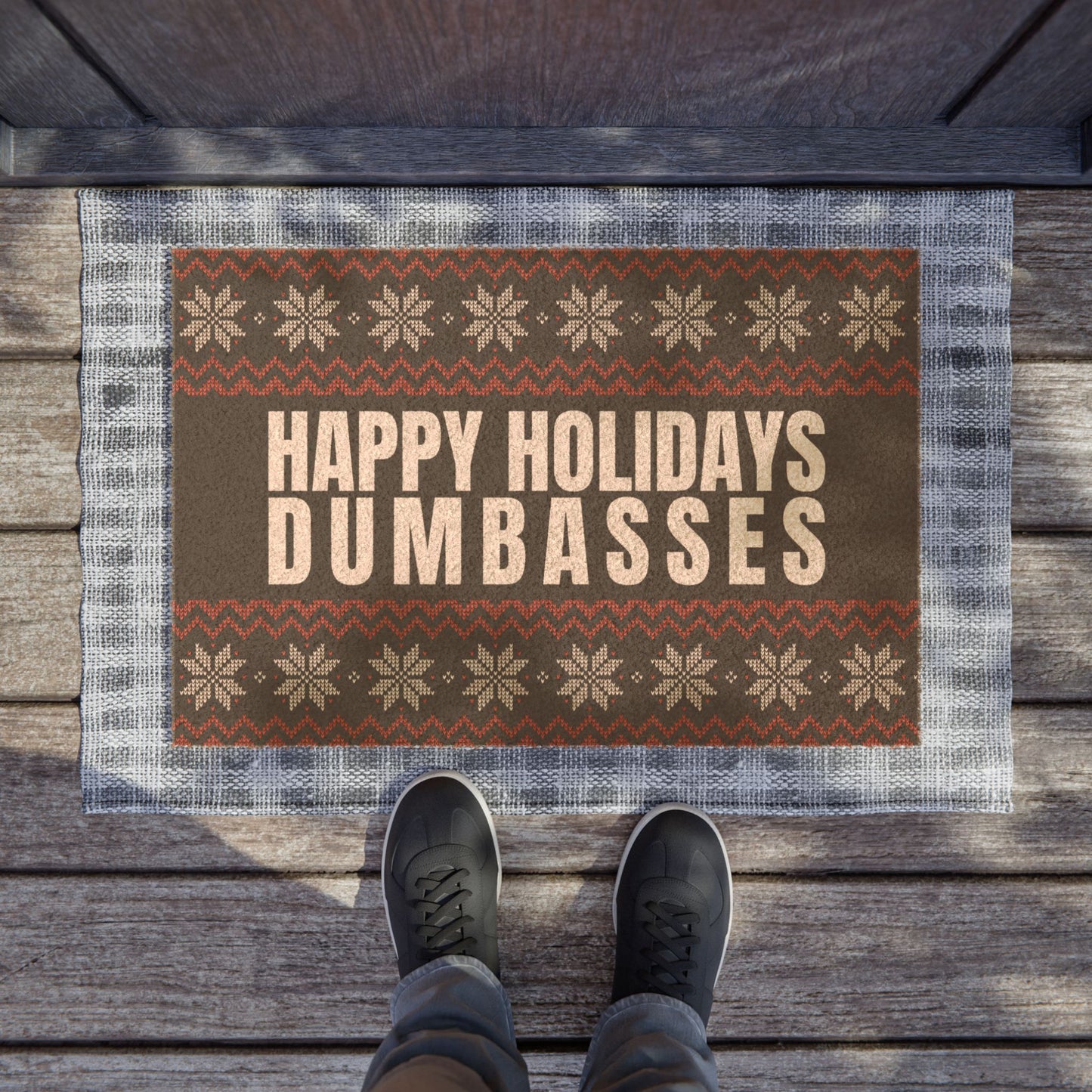 Happy Holidays Dumbasses Doormat